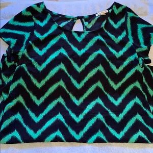 Dark blue & green chevron dress by Charlotte Russe